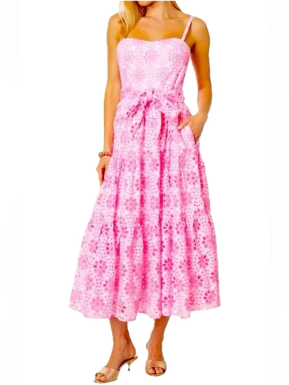 Lilly Pulitzer Pink Floral Midi Sundress